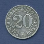 Bremen 20 Verrechnungs-Pfennig 1924, J N43 sehr schön (m6243)