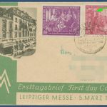 DDR 1950 Leipziger Messe Plattenfehler 249 F 24 auf Ersttagsbrief FDC (X40885)