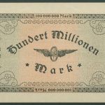 Deutsche Reichsbahn Köln 100 Millionen Mark 1923, kassenfrisch (K941)