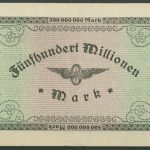 Deutsche Reichsbahn Köln 500 Millionen Mark 1923, fast kassenfrisch (K942)