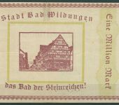 Wildungen 1 Million Mark 1923, Keller 5624 b, gebraucht, Einriß (K951)