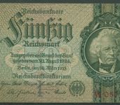 Dt. Reich 50 Reichsmark 1933 Serie I/W, Ro 175 a gebraucht (K1008)