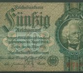 Dt. Reich 50 Reichsmark 1933 Serie M/P, Ro 175 a gebraucht (K1002)