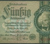 Dt. Reich 50 Reichsmark 1933 Serie E/G, Ro 175 a leicht gebraucht (K997)