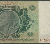 Dt. Reich 50 Reichsmark 1933 Serie E/G, Ro 175 a leicht gebraucht (K997)