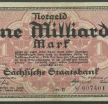 Dresden Sächs. Staatsbank 1 Mrd 1923 Serie II, Keller 1109 c, gebraucht (K1038)