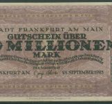 Frankfurt a. M. 50 Millionen Mark 1923, Keller 1522, leicht gebraucht (K1044)