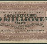 Frankfurt a. M. 50 Millionen Mark 1923, Keller 1522, gebraucht (K1045)