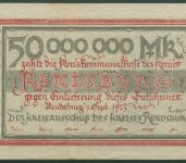 Rendsburg 50 Millionen Mark 1923, Keller 4541 f, gebraucht (K1062)