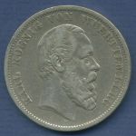 Württemberg 5 Mark 1876 F, König Karl, J 173 ss (m6343)