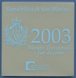 San Marino KMS 2003 mit 5 € Silber original Kursmünzensatz im Folder, st (m1479)