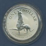 Australien Känguruh 1 Dollar 1996, 1 Unze Feinsilber, st in Kapsel (m6368)