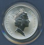 Australien Känguruh 1 Dollar 1997, 1 Unze Feinsilber, st in Kapsel (m6374)