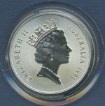 Australien Känguruh 1 Dollar 1995, 1 Unze Feinsilber, st in Kapsel (m6373)