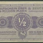 Hannover Kammern 1/2 Million Mark 1923, Keller 2169 b, gebraucht (K1118)