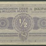 Hannover Kammern 1/2 Million Mark 1923, Keller 2169 a, gebraucht (K1195)