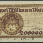 Willich Stahlwerk Becker 2 Millionen Mark 1923, Keller 5636 y, gebraucht (K1205)