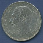 Belgien 5 Francs 1867, F mit Punkt, Leopold II., KM 24 fast ss (m6412)