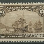 Kanada 1908 300 J. Gründung Quebecs Segelschiffe 91 mit Falz, kleine Fehler