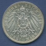 Preußen 3 Mark 1913 A, 25 jähriges Regierungsjubiläum, J 112 vz/st (m6426)