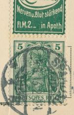 Dt. Reich Zusammendrucke 1911 Germania S 1.4 EF auf Ansichtskarte v. Spandau