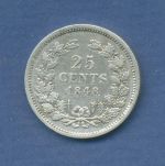 Niederlande 25 Cents 1848 König Wilhelm II, ss (m6461)