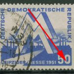 DDR 1951 Leipziger Frühjahrsmesse mit Plattenfehler 283 F 50 gestempelt