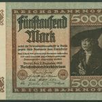 Dt. Reich 5000 Mark 1922, DEU-91b FZ OE, fast kassenfrisch (K1400)