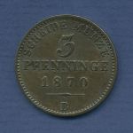 Preußen 3 Pfennige 1870 B, König Wilhelm I., J 52 vz (m6477)