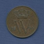 Niederlande Cent 1870, William III., KM 100 fast vz (m6487)