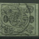 Braunschweig 1861/63 Wappen im waag. Oval 10 A gestempelt signiert