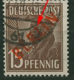 Berlin 1949 Rotaufdruck mit Aufdruckfehler 25 I gestempelt, geprüft