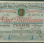 Gonsenheim 5 Millionen Mark 1923, Keller 1850, fast kassenfrisch (K1632)