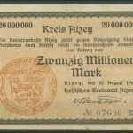 Alzey 20 Millionen Mark 1923, Keller 87 g, gebraucht (K1645)