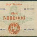 Ahrweiler 5 Millionen Mark 1923, Keller 28 a.43, gebraucht (K1649)