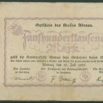 Adenau 500000 Mark 1923, Keller 13 g, gebraucht, Mängel (K1657)