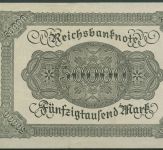 Dt. Reich 50000 Mark 1922, DEU-90a Serie A, leicht gebraucht (K1426)