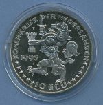 Niederlande 10 ECU 1995, Königin Wilhelmina, vz/st in Kapsel (m4726)
