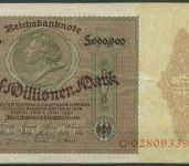 Dt. Reich 5 Millionen Mark 1923, DEU-100 Serie C, gebraucht (K1683)