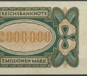 Dt. Reich 2 Millionen Mark 1923, DEU-101a, leicht gebraucht (K853)