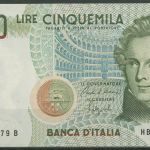 Italien 5000 Lire 1985, V. Bellini, KM 111 b, kassenfrisch (K1692)