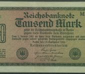 Dt. Reich 1000 Mark 1922, DEU-86b, FZ MK, gebraucht (K1724)