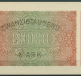 Dt. Reich 20000 Mark 1923, DEU-95b FZ CD, WZ Mäander, fast kassenfrisch (K1766)