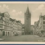 Kassel Druselplatz Drukerei Schröder, ungebraucht, Klebespuren (AK4727)