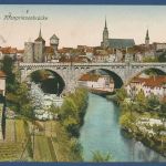 Bautzen Kronprinzenbrücke Altstadt, gelaufen 1930 (AK4709)
