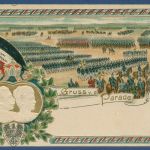 Gruß von der Parade Das Kaiserpaar Prägedruck, gelaufen 1907 (AK4698)