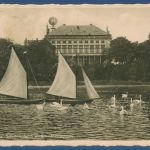 Zwickau Schwanenteich mit Schwanenschloß, gelaufen 1935 (AK4636)