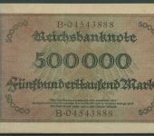 Dt. Reich 500000 Mark 1923, DEU-99b Serie B, gebraucht (K1775)