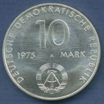 DDR 10 Mark 1975 Schweitzer, Probe mit anderer Rückseite, vz/st (m6637)