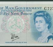 Isle of Man 50 New Pence 1979, Wikingerboot, KM 33 a, kassenfrisch (K118)